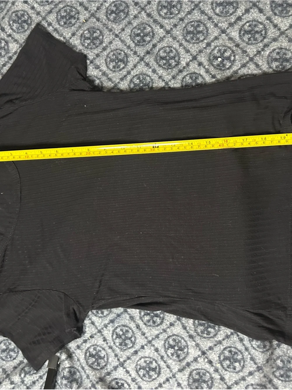 Black Ribbed Short Sleeve Women's Top - Classic Crewneck free people - Picture 4 of 5